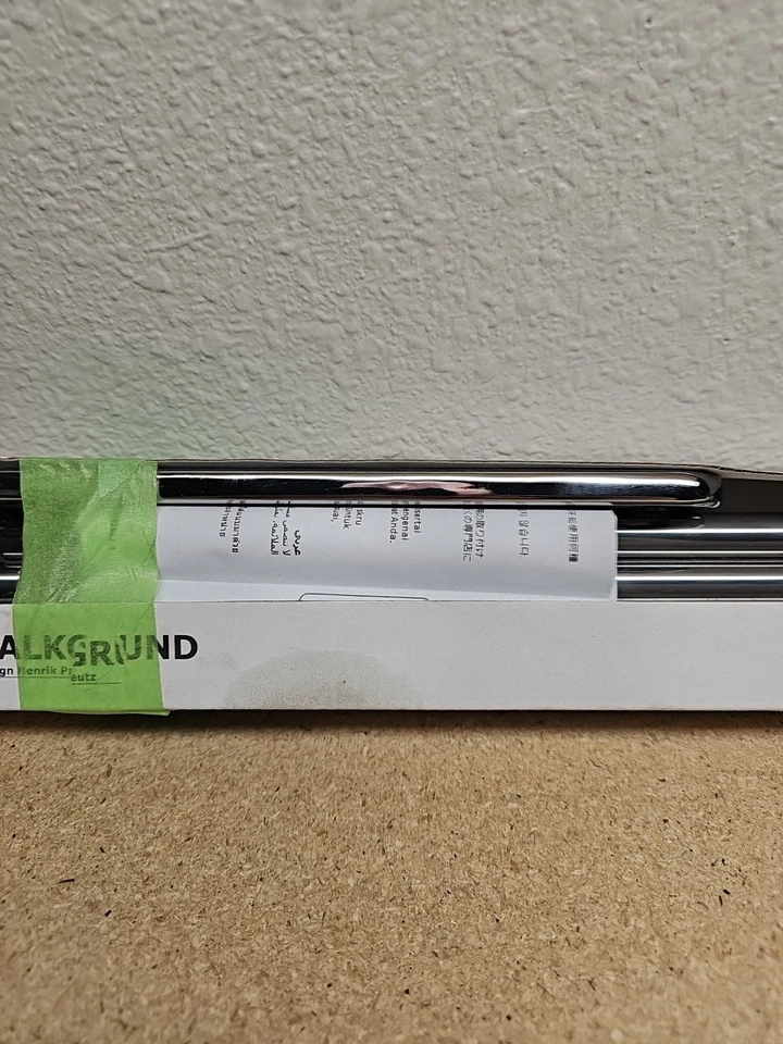 Ikea Kalkkrund Estante Cromo Toallero, Tamaño: 24-3/4” x 9” NUEVO En Caja 302.914.70 Foto 3 de 4