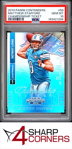 2014 PANINI CONTENDERS CHAMPIONSHIP TICKET #59 MATTHEW STAFFORD /99 POP 1 PSA 10