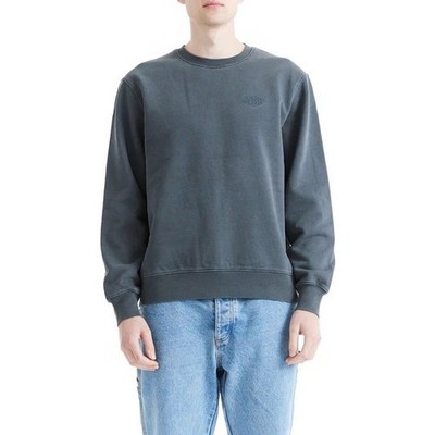 Deus Ex Machina Shield Garment Dyed Crew Sweatshirt Anthracite Grey Sz M long