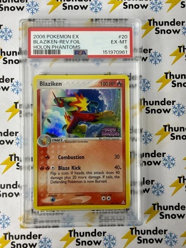 Blaziken Reverse Foil #20 EX Holon Phantoms 2006 Pokemon PSA 6 **Stamp**