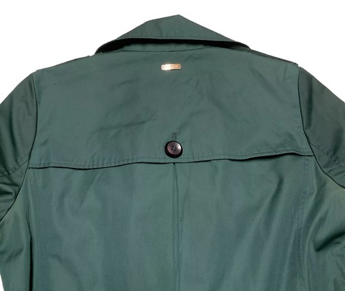 Ellen Tracy Women's S Green Double-Breasted Mid-Length Belted Trench Rain Jacket - Picture 5 of 15
