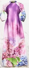 Ao Dai Viet Nam Lua Mem Ru Silk AT-642 Dai Ao 144cm Size XL
