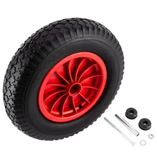 16" 4.80/4.00-8 Flat Free Hand Truck Wagon Cart Tire Solid Wheel Barrow & Axle