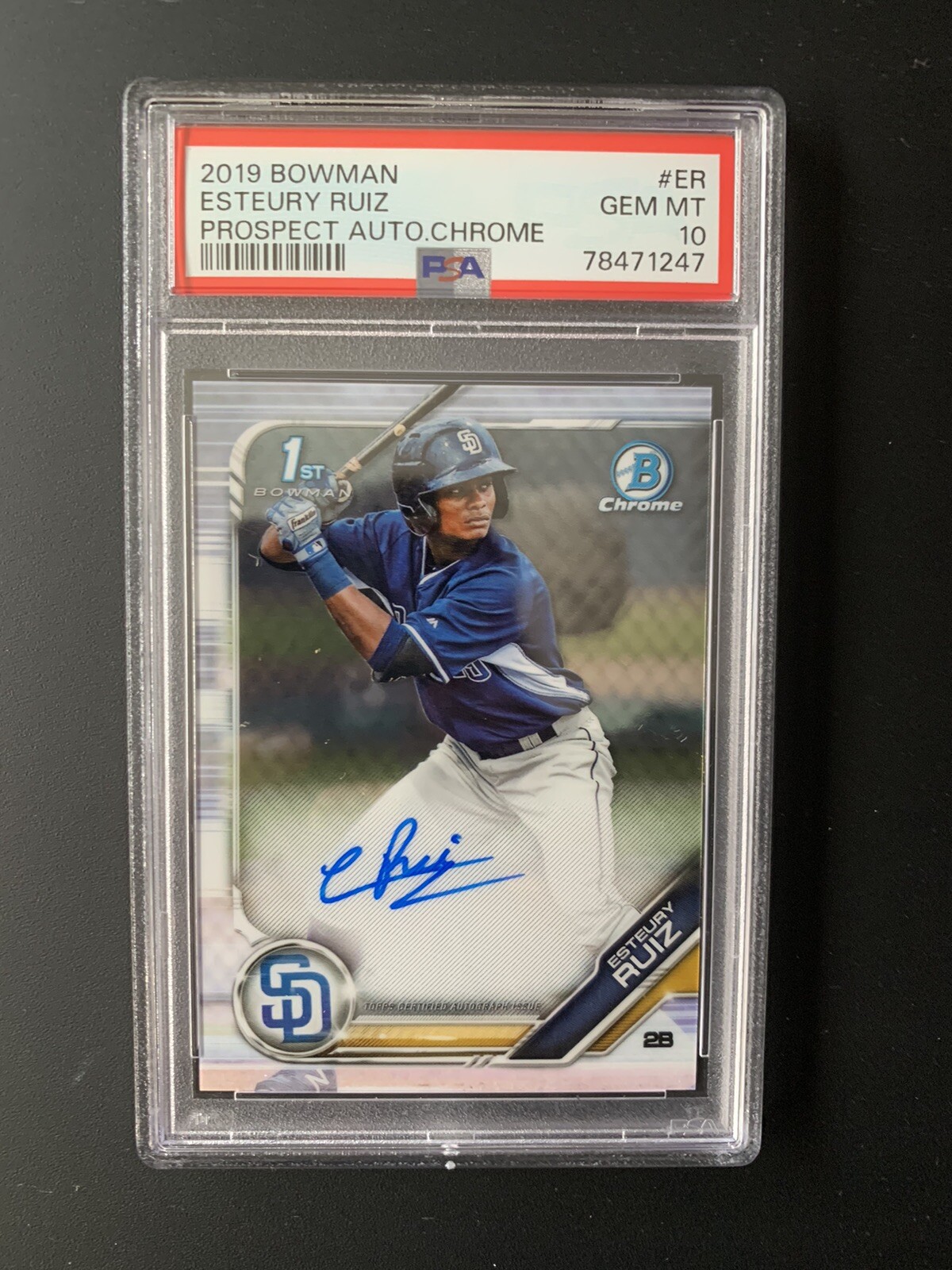 2019 Bowman Chrome ESTEURY RUIZ Auto PSA 10 GEM - 1st Rookie RC