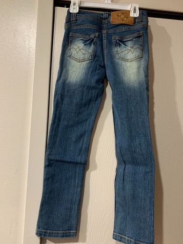 Mary -Kate And Ashley Girls Jeans Gold Threaded Bling Sequin Size 8 - Picture 2 of 9