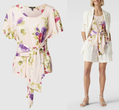 LAUREN RALPH LAUREN Floral Print V-Ausschnitt Top Bluse Shirt T-shirt Tunika M