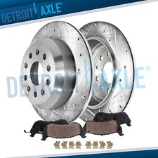 342mm Rear Drilled Disc Brake Rotors Brake Pads for 2018 - 2023 Jeep Wrangler