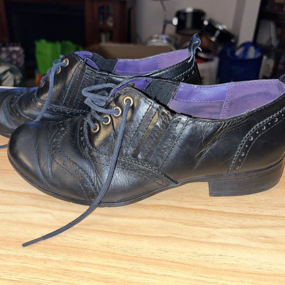 Zapatos de vestir Hotter Somerley para mujer talla 6,5 M cuero negro comodidad escolar Foto 2 de 4