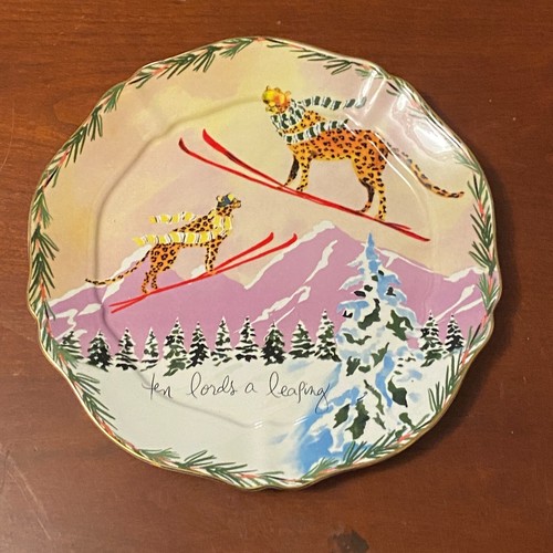 ANTHROPOLOGIE INSLEE FARISS 12 DAYS OF CHRISTMAS MENAGERIE PLATES - Picture 3 of 10