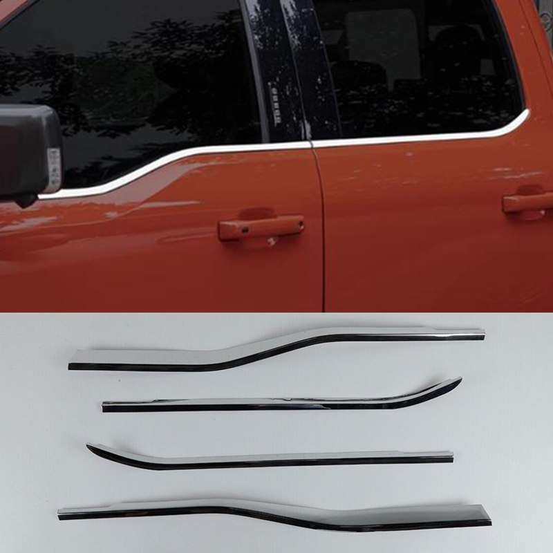 ABS Chrome Car Window Strip Bottom Cover Trim Fit for Ford F150 F-150 2021-2024