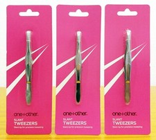 One  Other Slant Tweezers. Slant Tip for Precision Tweezing, Lot of 3