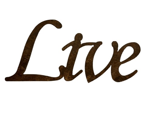 Live Laugh Love Rustic Bronze Color Metal Cursive Wall Decor Each 4" Tall - Picture 2 of 4