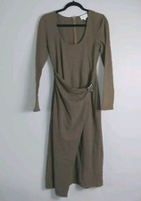 NWT WhoWhatWear Collection Sabrina Textured Wrap Midi Dress Size Medium M
