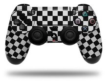 Skin for Playstation 4 Sony PS4 Controller Checkered Canvas Black White