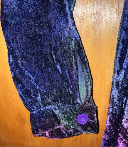 Vintage Maxi Dress ~ Velvet ~ Multi Color ~ Boho Wrap ~ Free Size - Picture 6 of 16