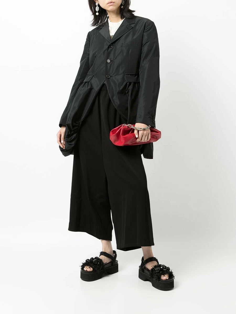 NWOT Comme des Garcons CDG Navy Wool Gabardine Crop Wide Leg Trousers size S