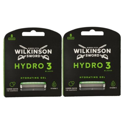 Wilkinson Sword Hydro 3 Skin Protection 2 x 8 Rasierklingen Hydsrating Gel Set