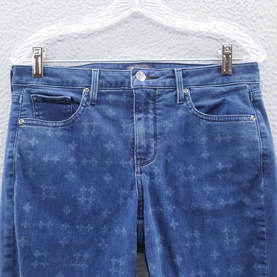 Not Your Daughters Womens Ami Skinny Jean 6 Blue Cross Print Medium Wash Stretch - Image 2 of 4