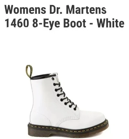 Doc Dr Martens Womens Boots Size 7 White Pascal 1460 Leather