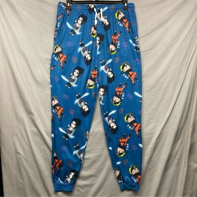 Naruto All Ocer Character Print Pajama Pants Blue Men Size | XL