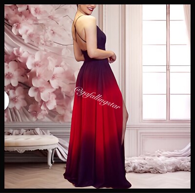 White Ombre Wedding Burgundy Ombre Dress Betsy Adam Ombr Lace Up Back Ball  Gown Maxi Dress
