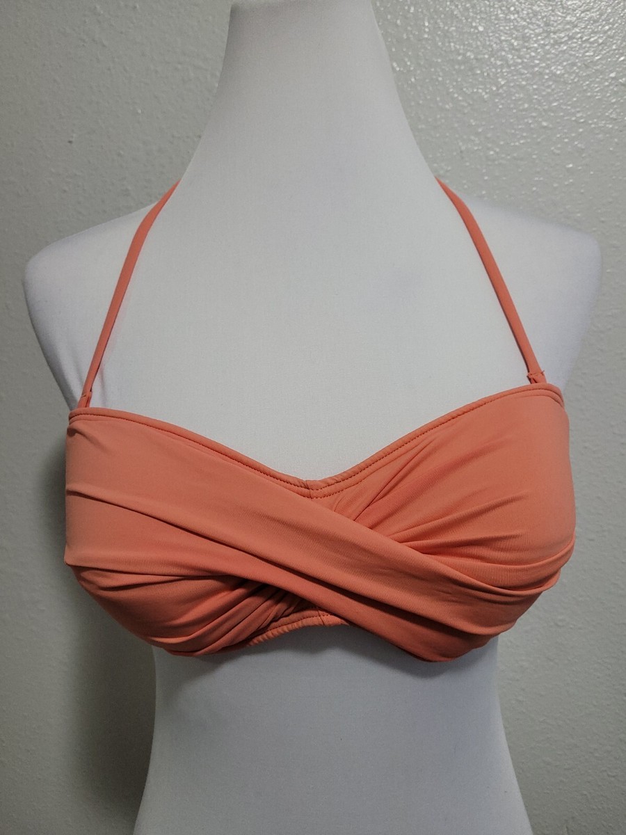 TOMMY BAHAMA Women's Halter Bikini Top Padded Push Up Orange Color