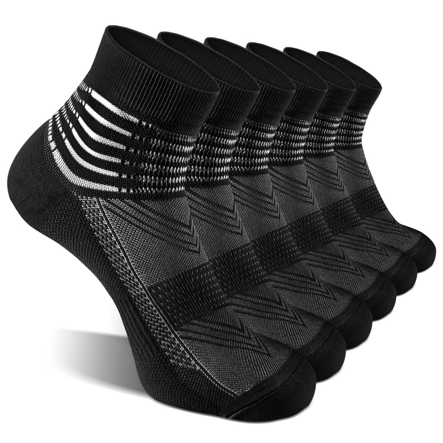 Compression Ankle Support Socks Coolmax Wicking Cushioned Athletic Plantar Fa...