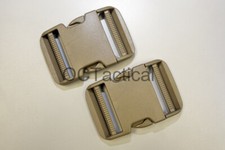 Duraflex 2" Tan Dual Adjust Lock Monster Side Release Buckle ( 2Pack )