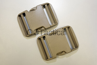 Duraflex 2'' Tan Dual Adjust Lock Monster Side Release Buckle ( 2Pack )