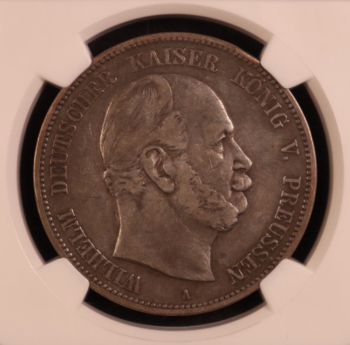 1874-A Germany Prussia "Kaiser Wilhelm I" Silver 5 Mark - NGC VF25 - Original! - Picture 4 of 7