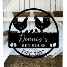 Personalized Chicken Coop Sign, Farm Coop Wall Art Decor Farmer Gifts