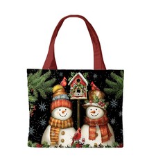 Briarwood Lane Winter Snowman Pair Canvas Tote 15" x 14" x 7" TBBL-T02675