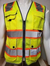 FX SAFETY VEST -Class 2 High Visibility Reflective Yellow/Blac Safety Vest FXSV8