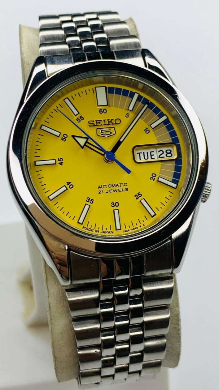 Automatic Yellow Seiko 5 7S26-00X0 Watch Vintage Men's SpeedRacer Dial - VintageWatches.PK Automatic Yellow Seiko 5 7S26-00X0 Watch Vintage Men's SpeedRacer Dial - vintagewatches.pk