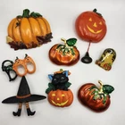 Lot Of 8 Vintage Brooch Pins Halloween Costume Jewelry Pumpkin Cat Hallmark