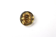 Vintage Bimini Style Gold Glass Button England 30mm