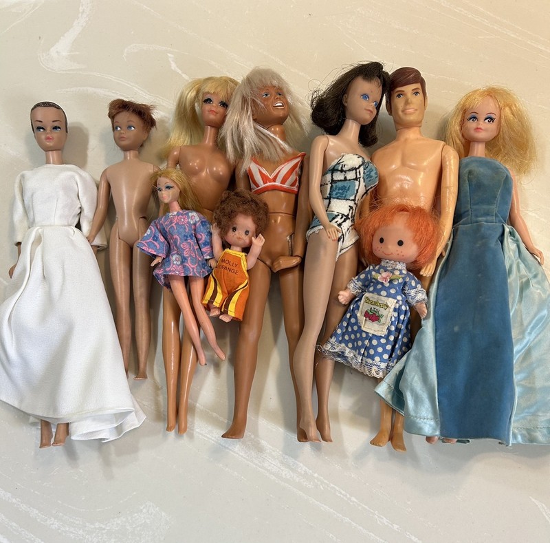 Vintage Lot 60s / 70s MOD dolls Barbie Dawn Ken Midge Fashion Queen clone ..more