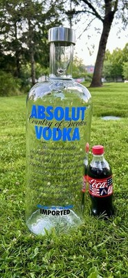 ABSOLUT VODKA DISPLAY BOTTLE  Aporox 4.5 LITERS 20 In Tall 6.5 In Wide