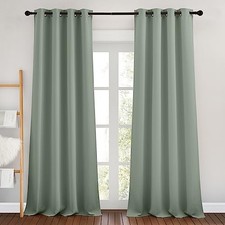 Blackout Living Room Curtains 90 inches 46"W x 90"L Pack of 2 Sage Green