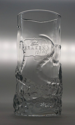The Kraken Black Spiced Rum  Longdrink Glas Bar Nobel Relief  Neu