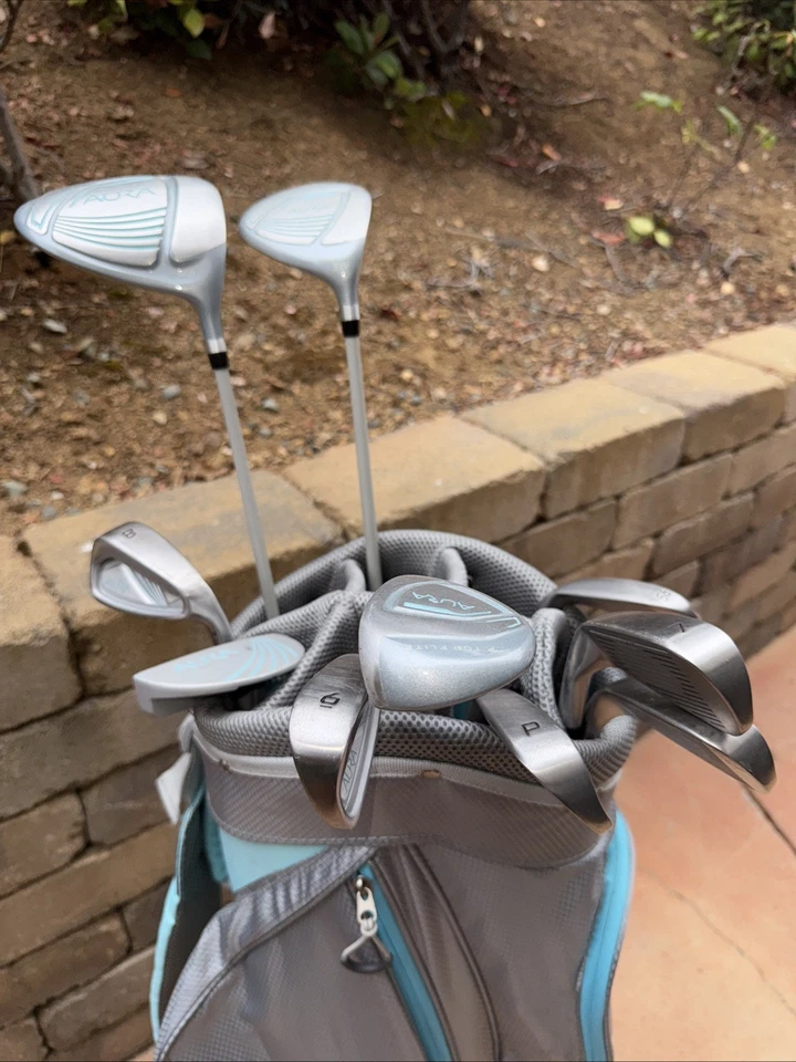 Женские клюшки для гольфа и сумка для переноски Top Flite Aura, бирюзово-серые и белые; 7 карманов - Изображение 2 из 4