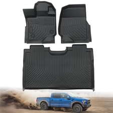 Floor Mats Custom Fit for Ford F150/F-150 Lightning SuperCrew Cab 2015-2024 TPE