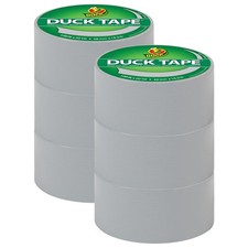 Duck Brand Color Duct Tape, 6 Rolls, Dove Grey - Heavy Duty, Multi-Surface