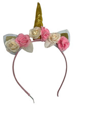 Girls Gold Unicorn Headband. Halloween, Party Favor, Bows, Dress Up Princess