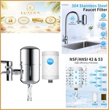 Faucet Mount Water Filter 304 Stainless Steel NSF 42 53 350 Gallons 360