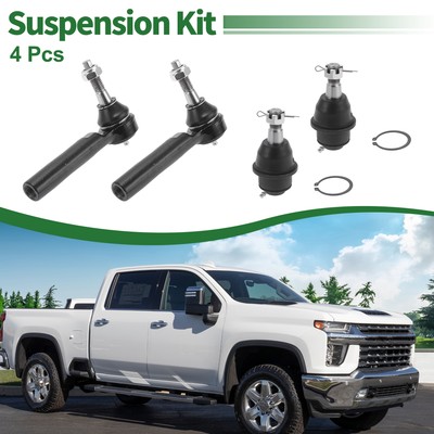 4 Pcs Front Suspension Kit Tie Rod Ends Ball Joint for Chevrolet Silverado 1500