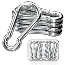 316 Stainless Steel Carabiner, Heavy Duty Marine Grade Spring Hook, Set of 5