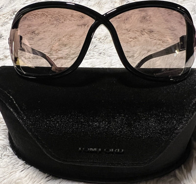 Tom Ford Fernanda TF1069/S 01Z Oversized Black Brown Tinted UV400 Italy