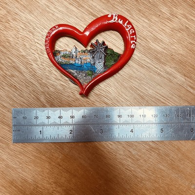 Nessebar Bulgarien Kühlschrankmagnet Souvenir Herzform 3D Windmühle Reise