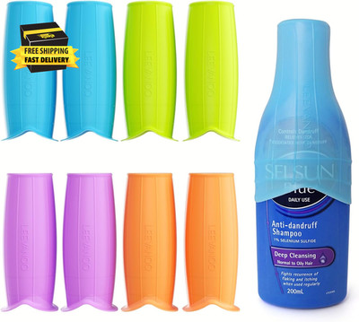 8 Pcs Silicone Bottle Covers for Travel, Leak-Proof Elastic Sleeves for Shampoo